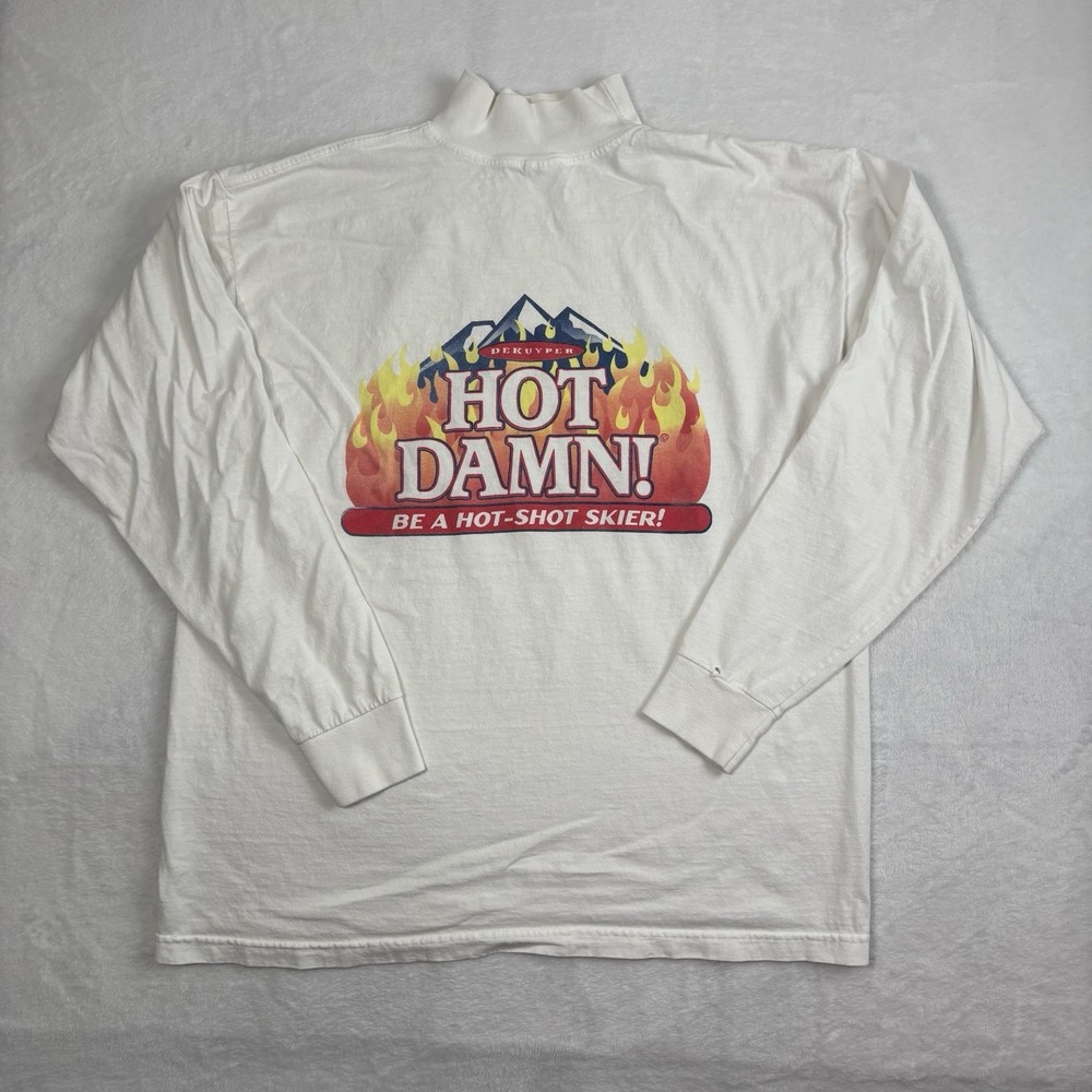VTG Murina Dekuyper‎ Hot Damn! Flames Long Sleeve Graphic Shirt Men's XL